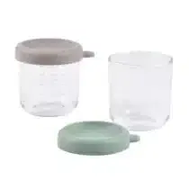Beaba portions en verre 250 ml vert gris