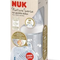 biberon en verre bébé NUK Nature Sense 240 ml blanc