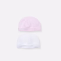 bonnet milleraies bébé rose blanc