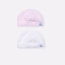 bonnet milleraies bébé rose blanc