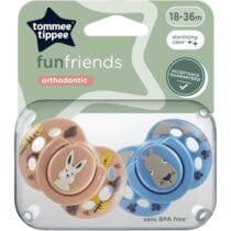 Tommee Tippee sucettes Fun Time orthodontic 18-36m bleu marron