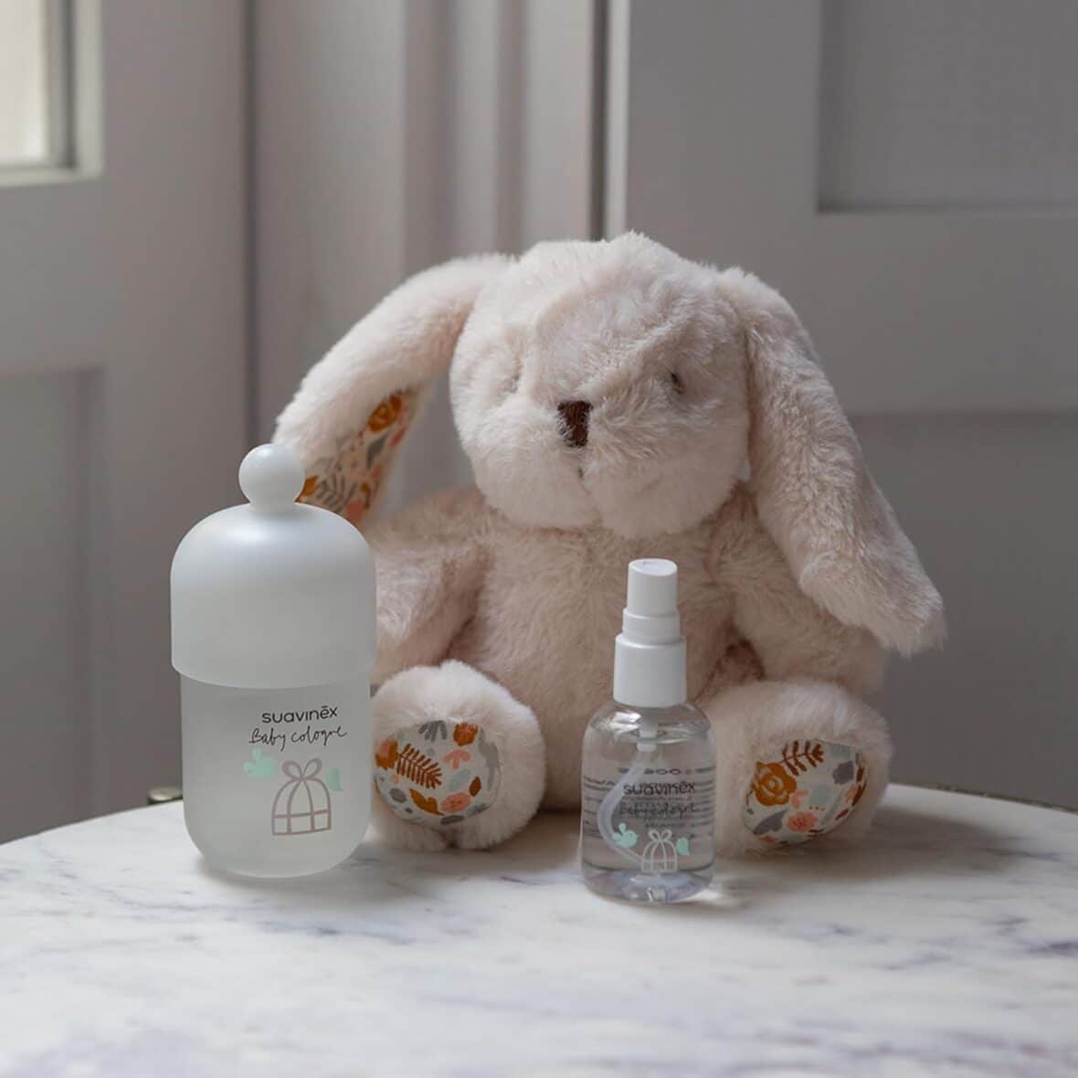 Coffret baby cologne Suavinex avec peluche blanc (4) bebemaman