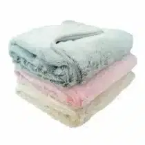 couverture microfibre doublée microdoux 75x100 cm blanc