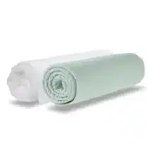 Domiva Lot Alèse imperméable + Drap housse 70×140cm Blanc et Vert