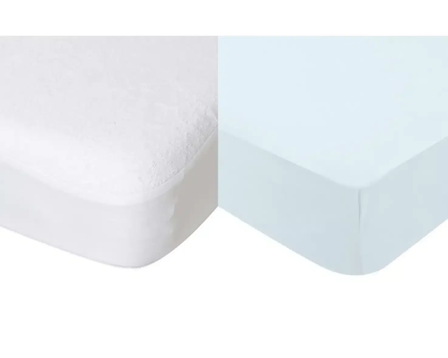 Domiva Lot Alèse imperméable + Drap housse 70×140cm Blanc et Bleu ciel