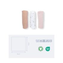 Doomoo Set de 3 langes Muslin 70x70 cm Flower Pink