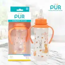 Pur biberon avec poignée 250ml chat orange