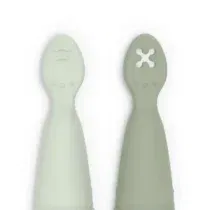 Suavinex Ensemble de cuillères d'apprentissage en silicone 6m+ vert