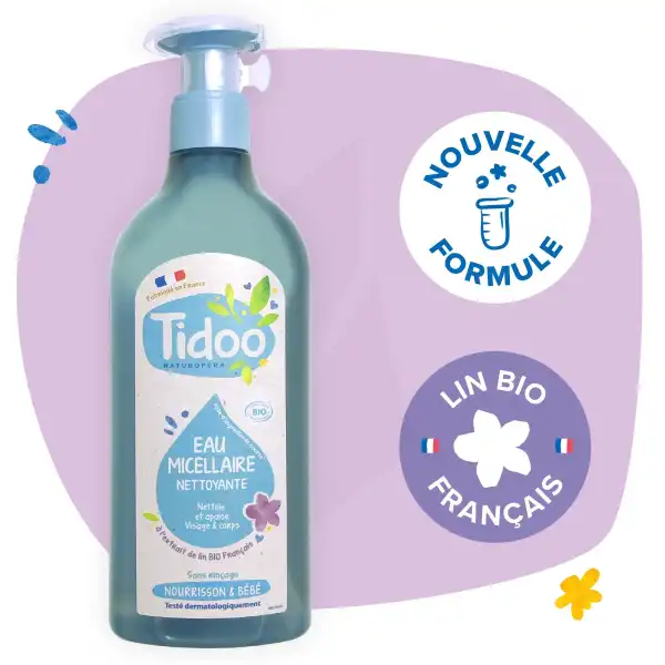 Tidoo Eau Nettoyante Micellaire Bébé Bio 500ml (3) bebemaman