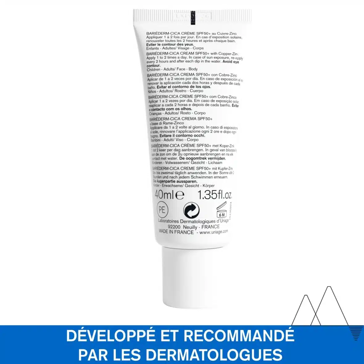 Uriage Bariéderm Cica Crème SPF50+ Cuivre Zinc 40ml (2) bebemaman
