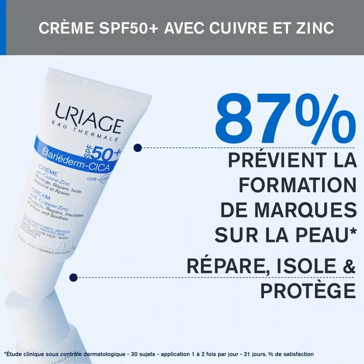 Uriage Bariéderm Cica Crème SPF50+ Cuivre Zinc 40ml (5) bebemaman