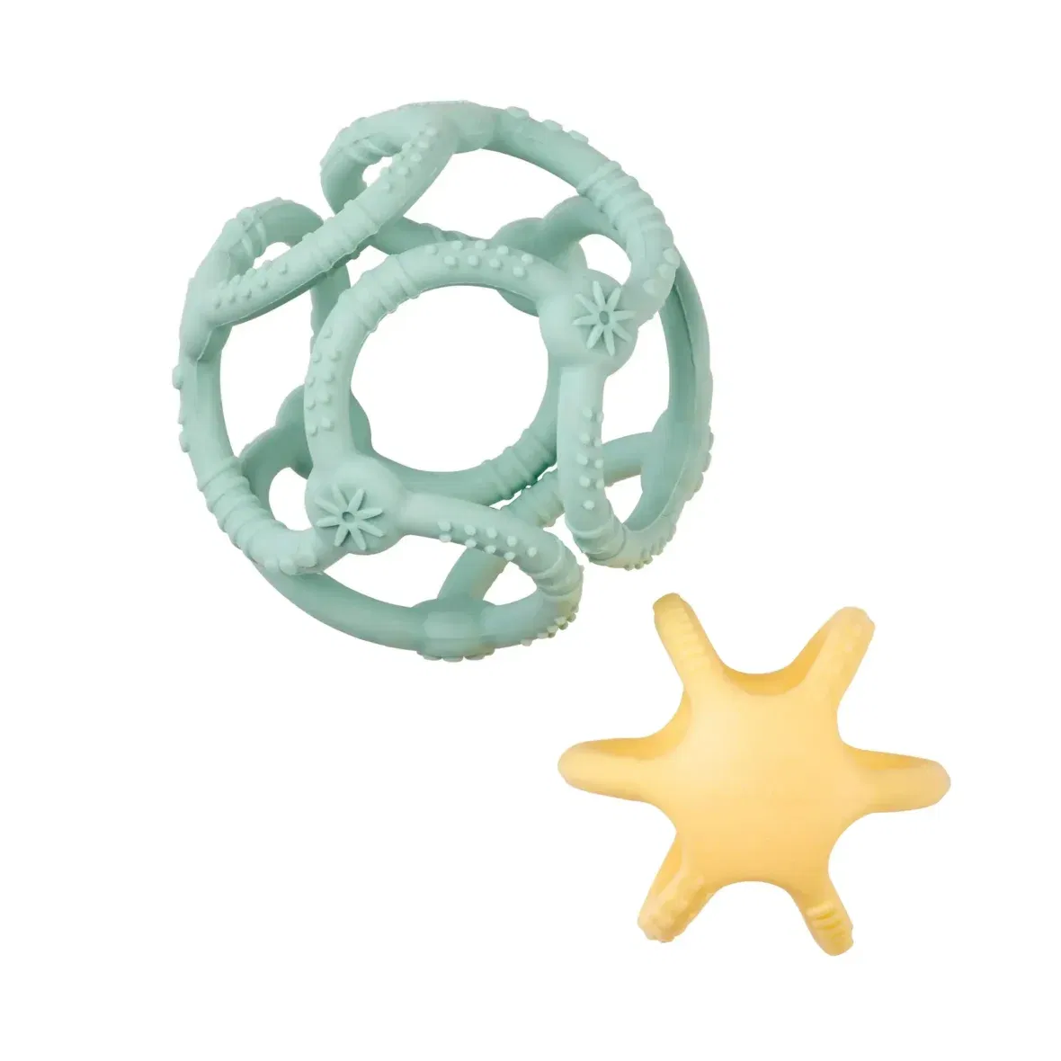 balles silicone bébé Nattou bleu jaune (4) bebemaman