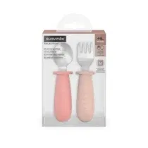 couverts bébé inox 6m+ Suavinex rose