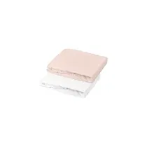 drap housse bébé 70x140 Domiva blanc et nude