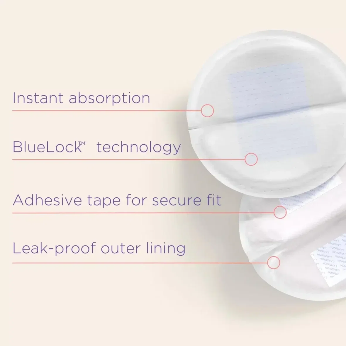 Coussinets d’allaitement Lansinoh Blue Lock 100 unités (6) bebemaman