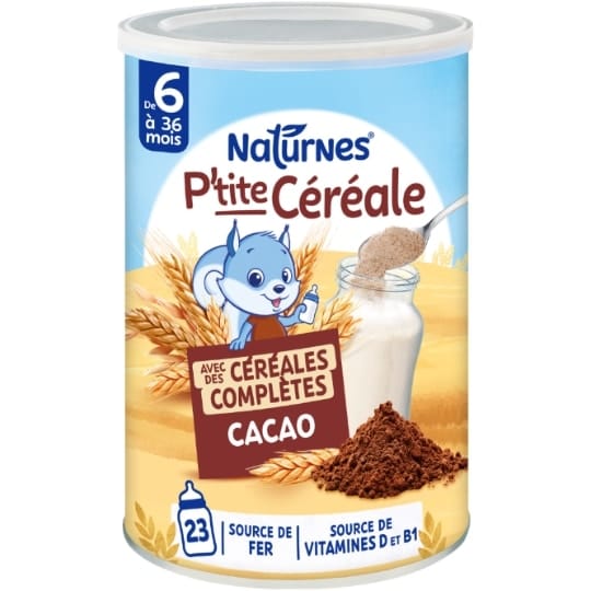 Naturnes P’tite Céréale Cacao aux céréales complètes dès 6 mois