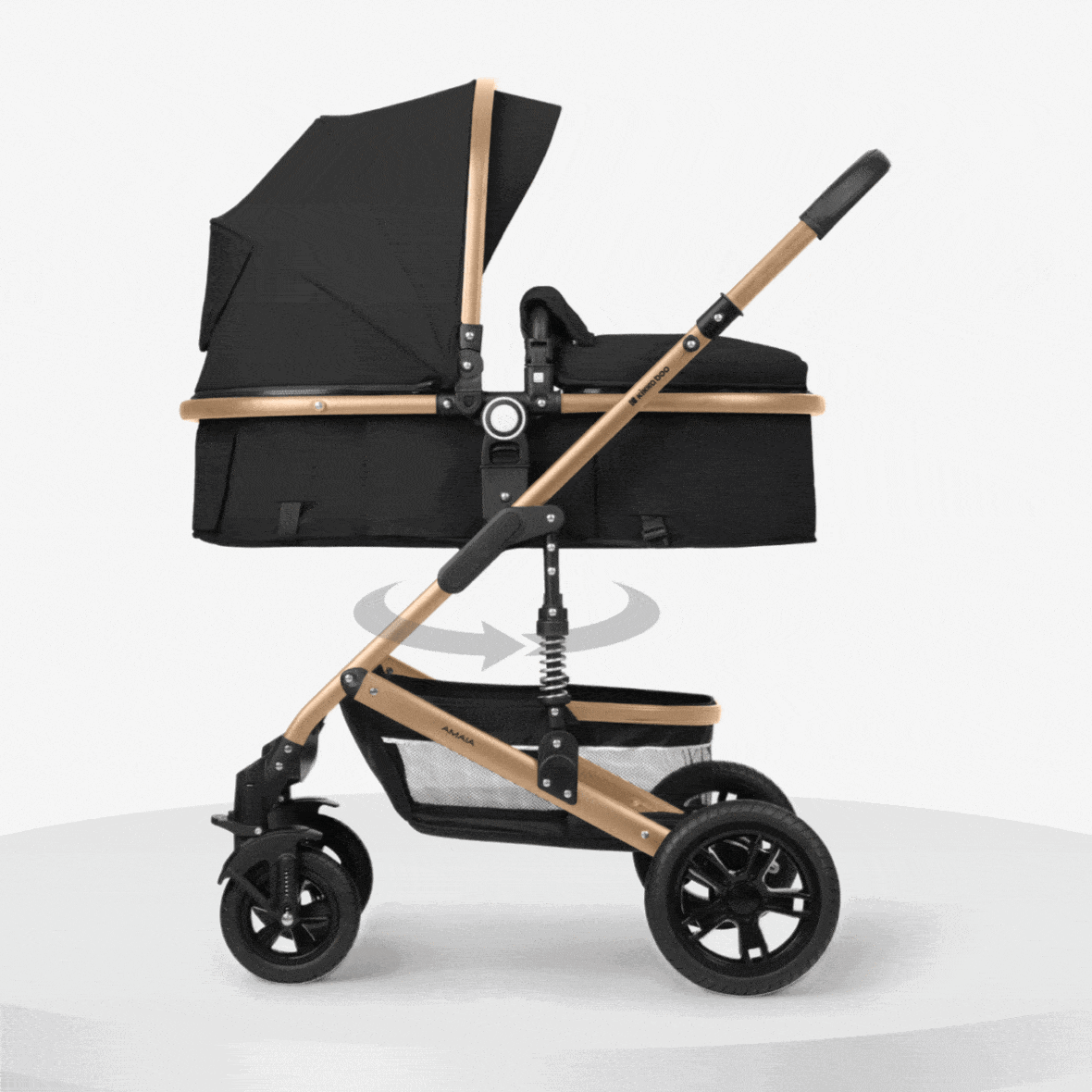 Poussette 3en1 Kikkaboo Amaia Noir (3) bebemaman