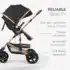 Poussette 3en1 Kikkaboo Amaia Noir