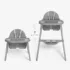 chaise haute Kikkaboo Jammy Gris 2 en 1