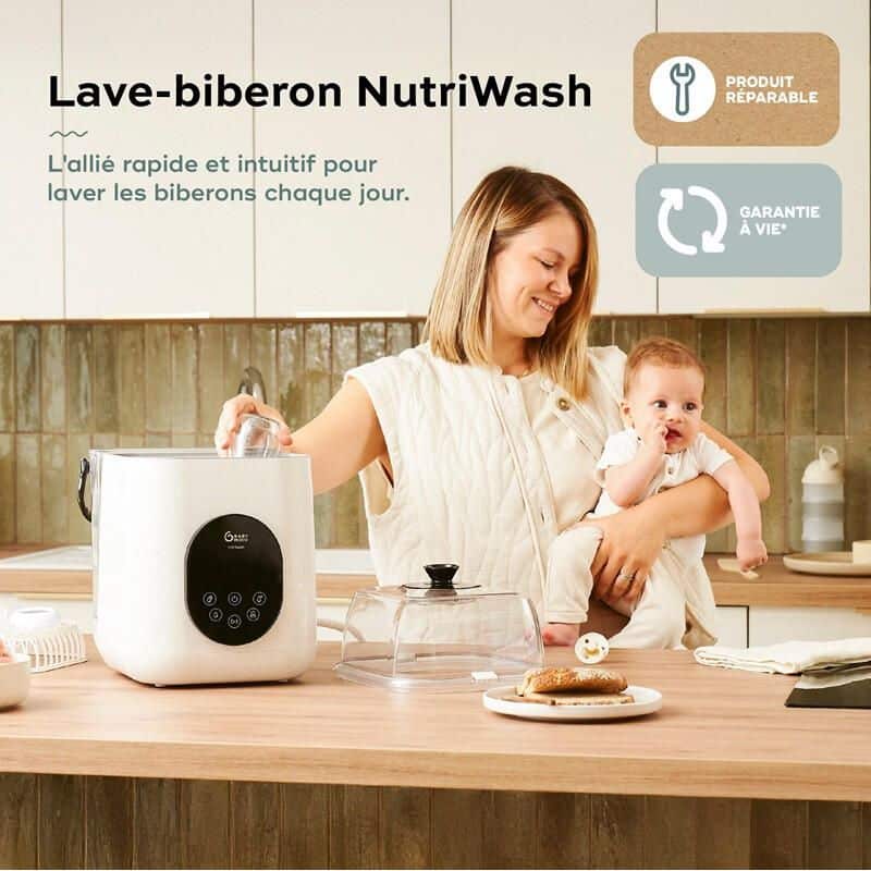 Babymoov lave biberon Nutriwash 4en1 Mineral Beige -3- bebemaman