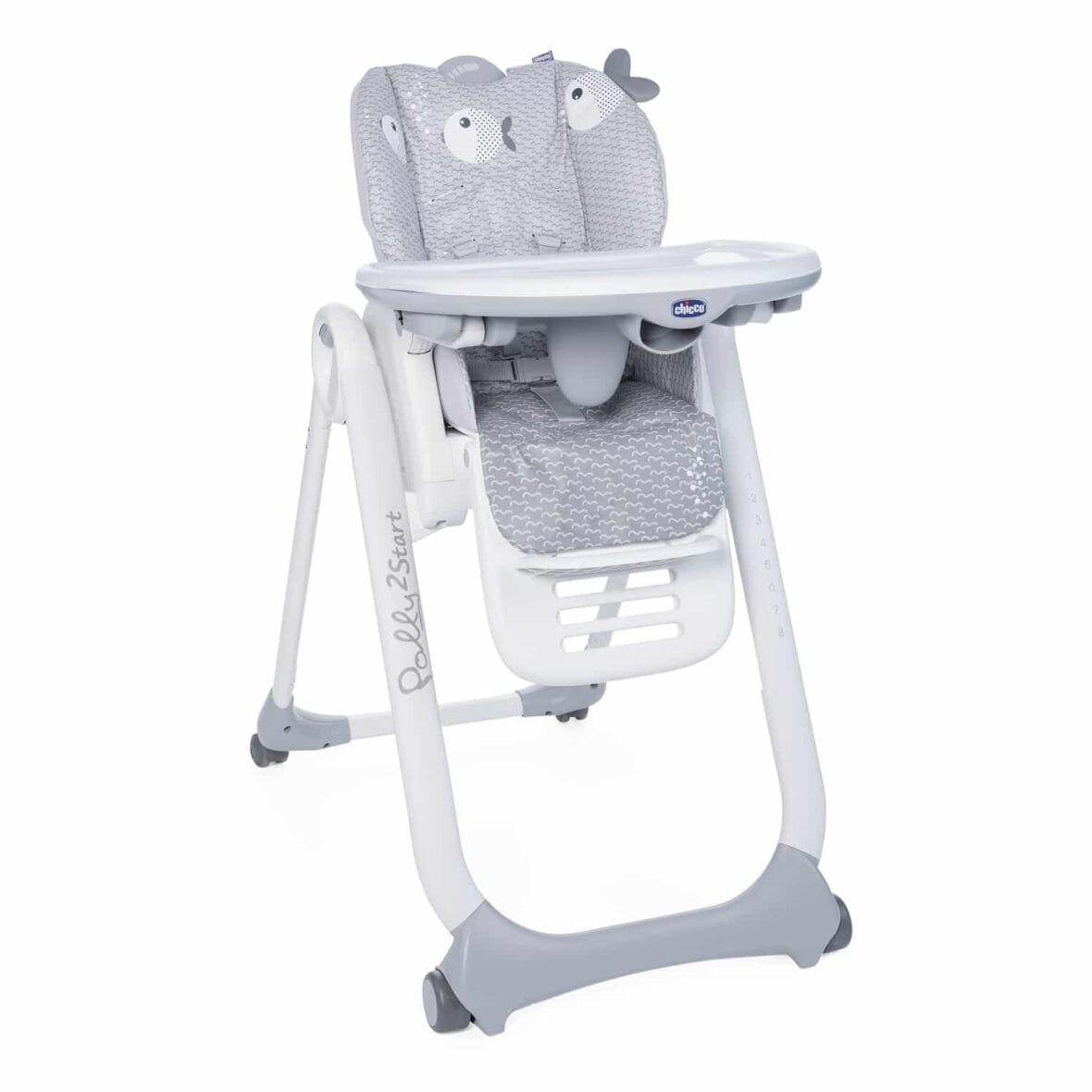 Chicco Chaise Polly 2 Start 4 roues Dots Gris