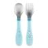 Chicco set cuillère et fourchette bleu 18 mois bébé
