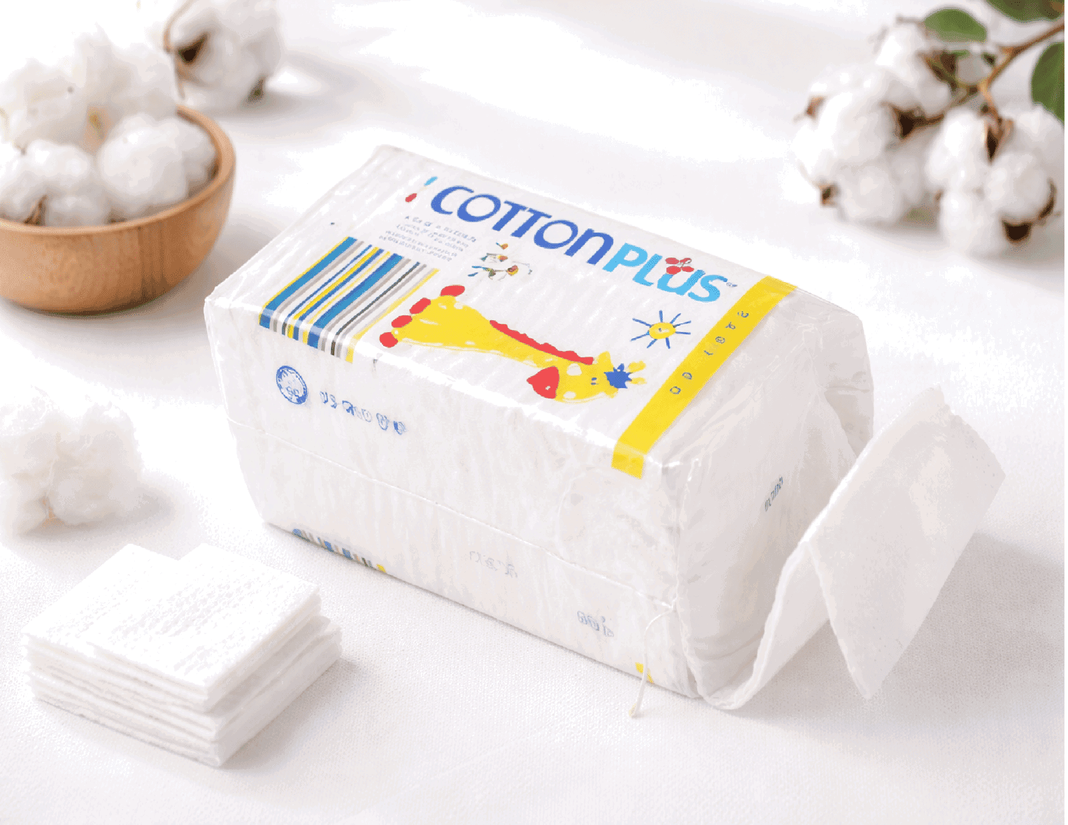 CottonPlus Baby 60 carrés Extra Large 100% Coton