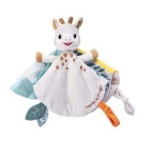 Doudou Sophie la Girafe avec attache sucette pour bébé