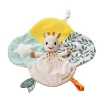 Doudou Sophie la Girafe avec attache sucette pour bébé