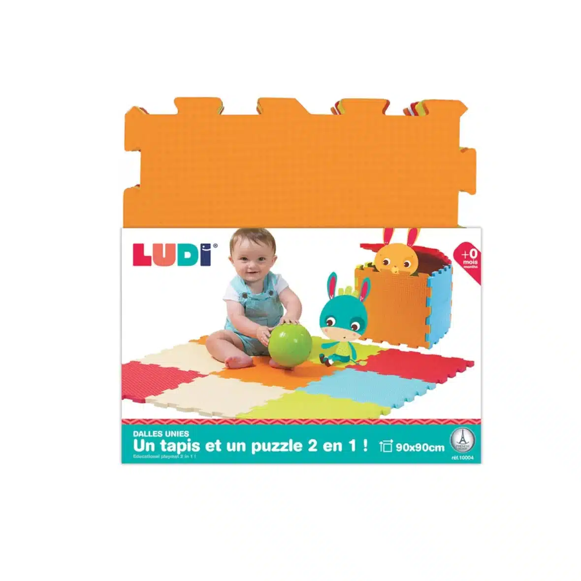 dalles mousse bébé Ludi multicolore 90x90cm tapis de jeu bébé -5- bebemaman