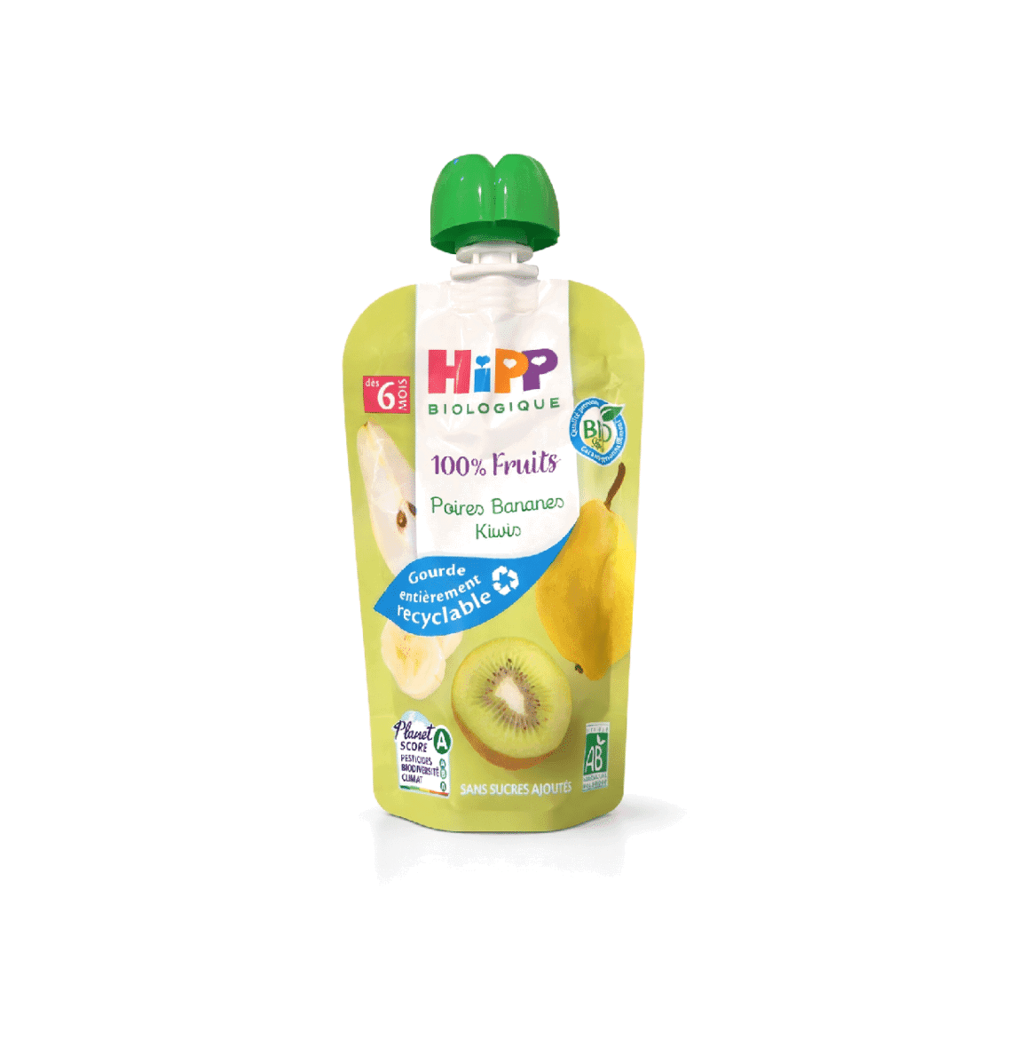 HiPP Bio 100% Fruits Poires Bananes Kiwis dès 6mois