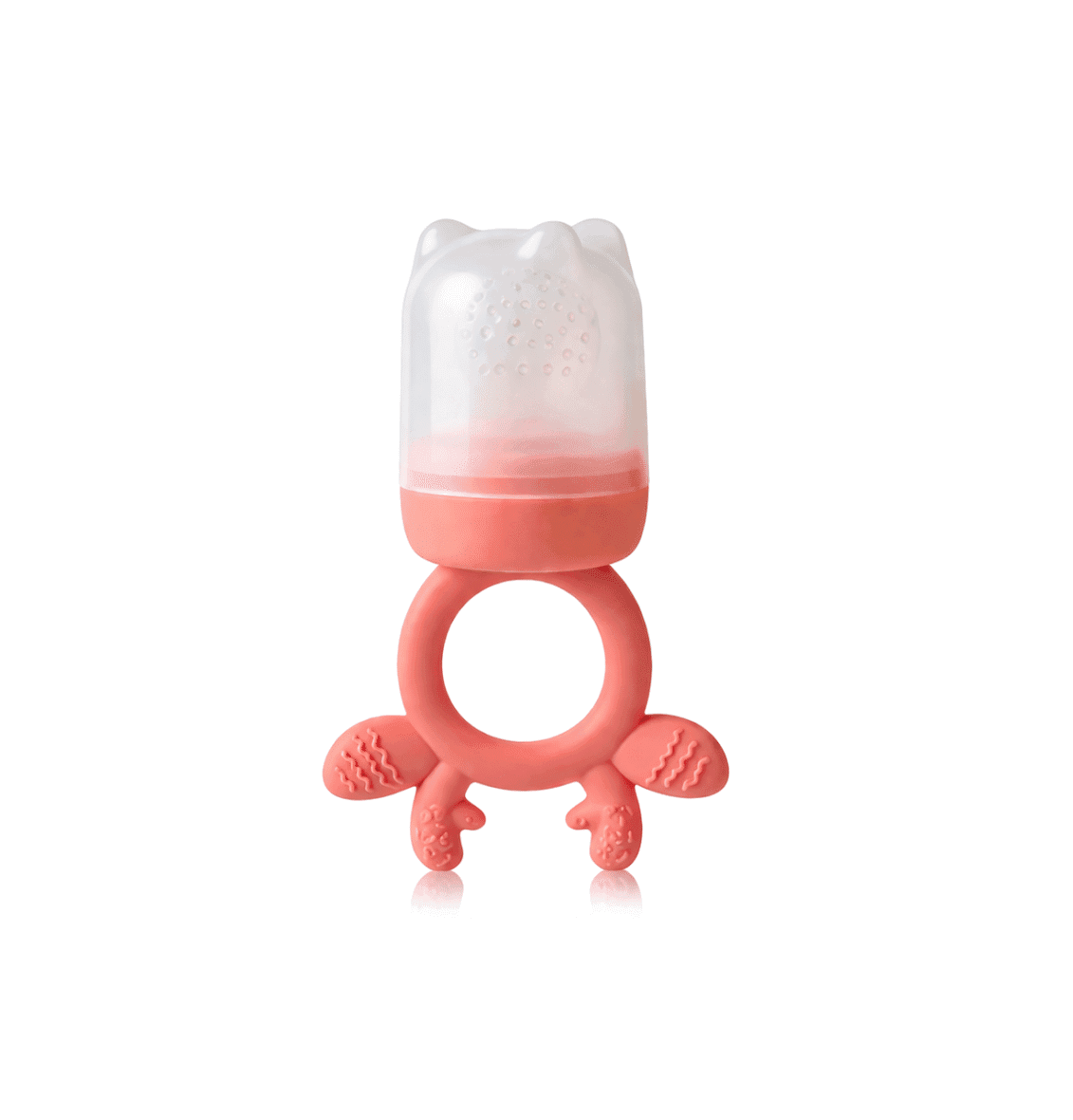 Mammia sucette grignoteuse et anneau de dentition en silicone 2en1 4m+ Rose Saumon