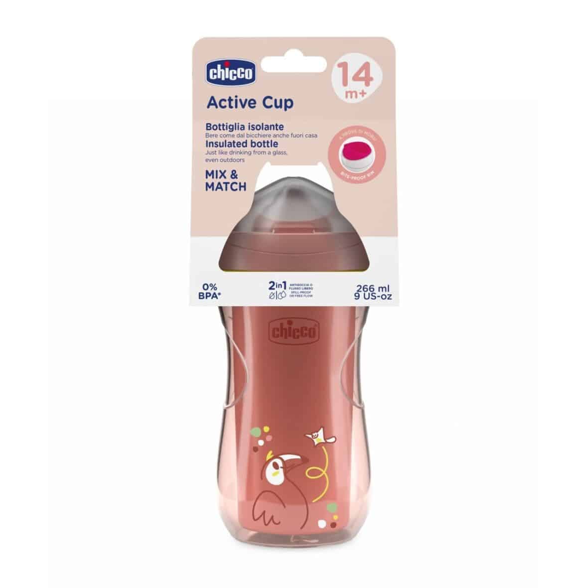 Chicco Active Tasse 2en1 14m+ Rose 266ml -2- bebemaman