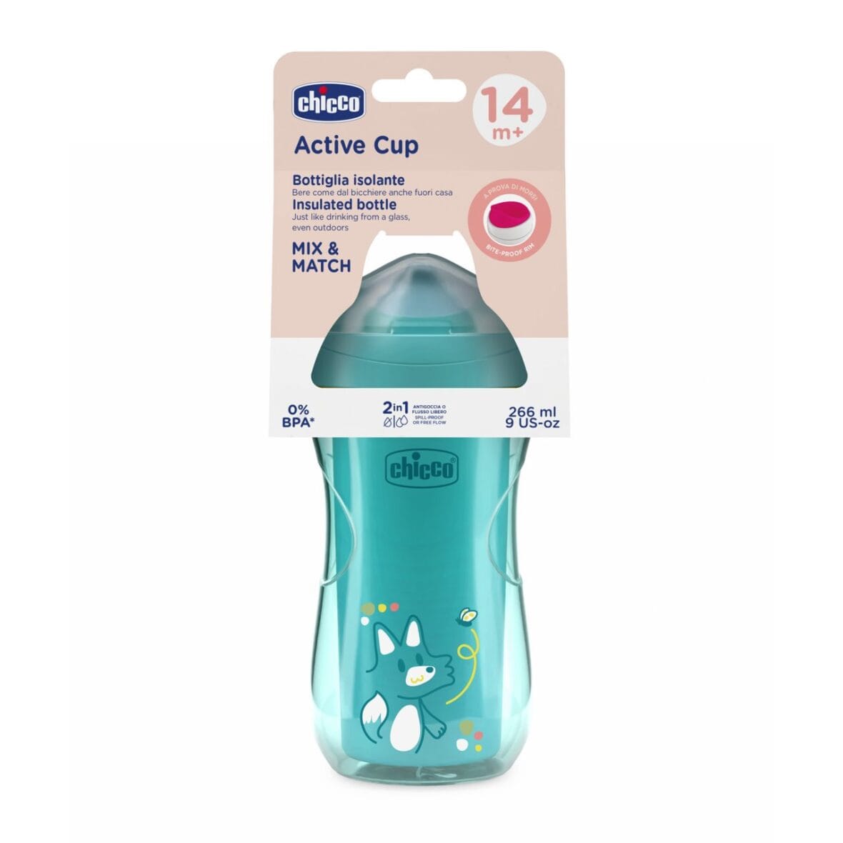 Chicco Active Tasse 2en1 14m+ Vert 266ml -2- bebemaman