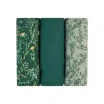 Kikkaboo Lot de 3 Langes en Mousseline 100×100cm Secret Garden Vert
