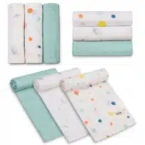 Lionelo Leaf lot de 3 langes en bambou lavables 70×70