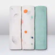 Lionelo Leaf lot de 3 langes en bambou lavables 70×70