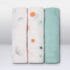 Lionelo Leaf lot de 3 langes en bambou lavables 70×70
