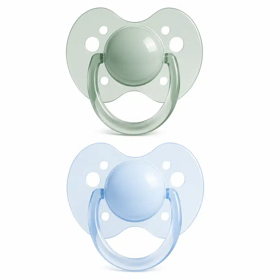 Mammia Lot de 2 Sucettes Air Free 6m+ Bleu et Vert