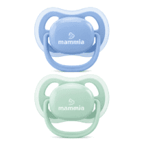 Mammia Lot de 2 Sucettes Natural Feeling 0-6m - Mint bleu