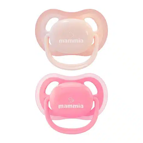 Mammia Lot de 2 Sucettes Natural Feeling 6m+ – Rose