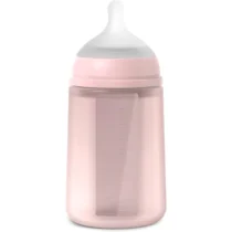 Suavinex Biberon en Silicone Transparent 240ml +3m Rose