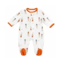 Babybol Grenouillère Bébé Blanche Imprimé Lapins Orange