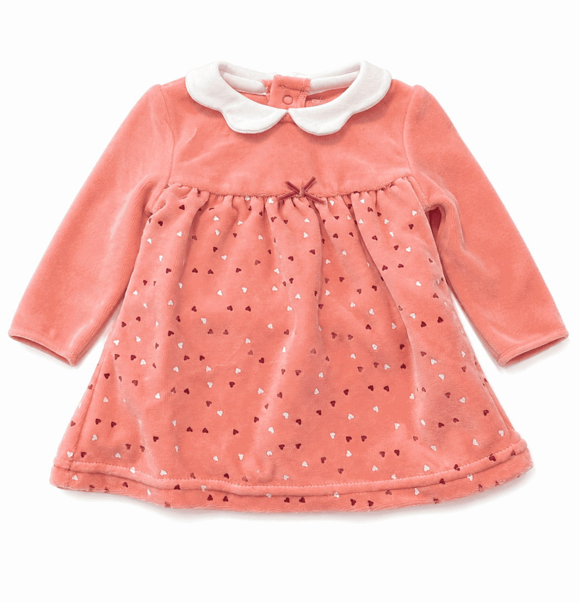 Babybol Robe Bébé Fille Rose à Manches Longues 12m