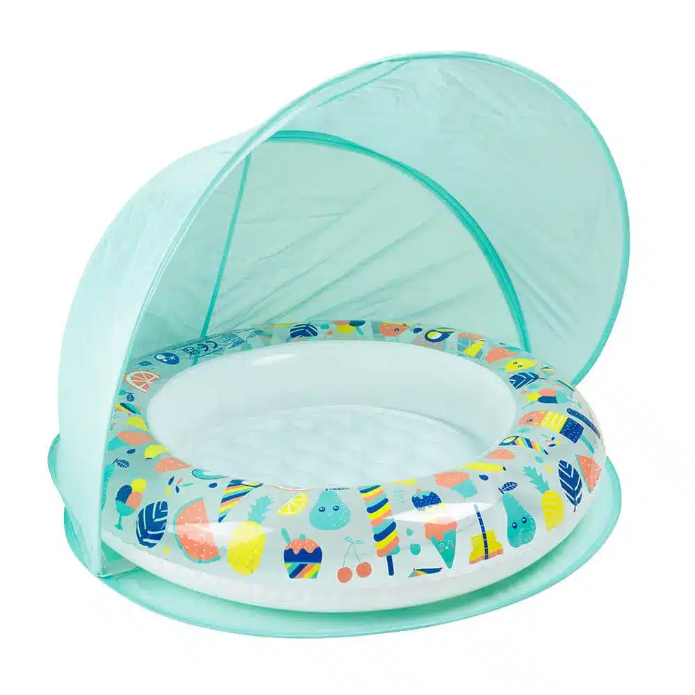 Eurekakids Piscine Gonflable pour Bébé avec Parasol