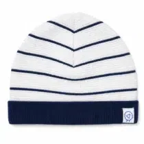 La Manufacture de Layette Bonnet Bébé 3-6mois Ecru Marine