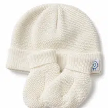 La Manufacture de Layette Bonnet et Chaussons Coton Bébé – Blanc