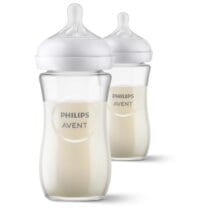 Philips Avent Lot de 2 Biberons Natural Response en Verre 240ml 3-6m