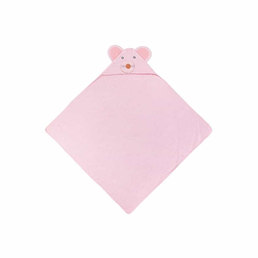 Interbaby Cape De Bain-100X100-400 Gsm Coton – Mod.Raton – Rose