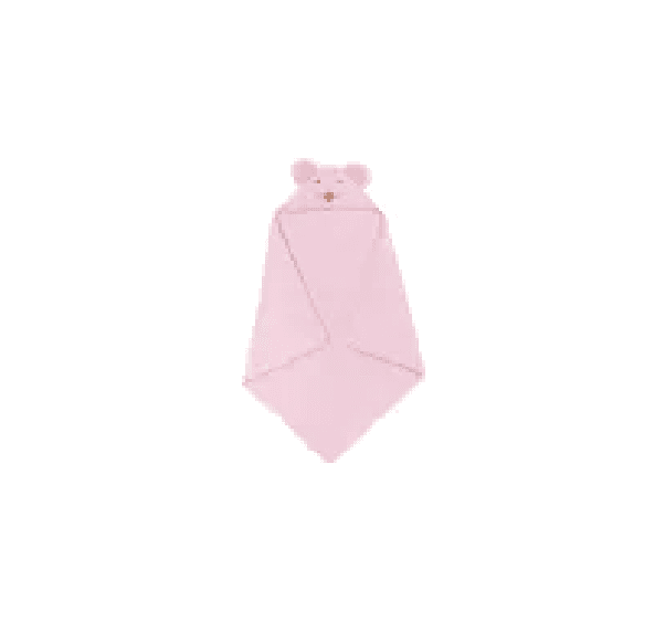 Interbaby Cape de Bain 100×100 Coton Raton – Rose